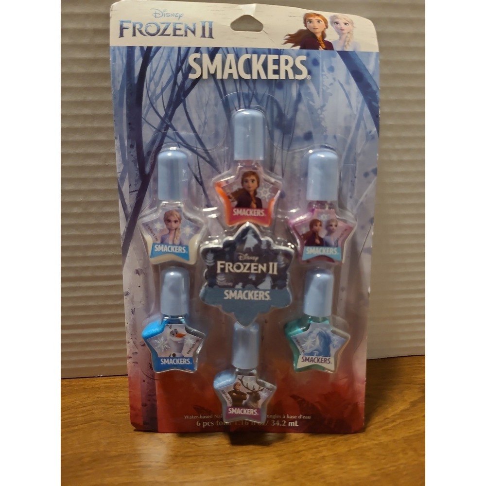 Disney Frozen II Smackers Set 6 Pcs total 1.16 fl oz Water-Based Nail Polishes